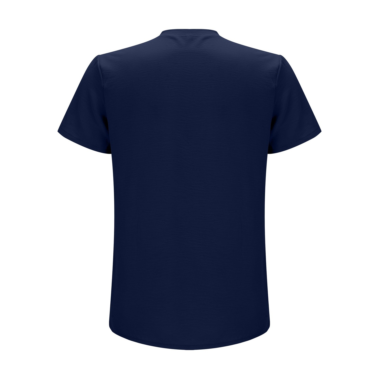 thumbnail image 4 of Camiseta retro de manga corta con cuello en V para hombre: color liso con diseño de corbata, ligera para todas las estaciones, corte holgado en el pecho y la cintura, 4 of 5